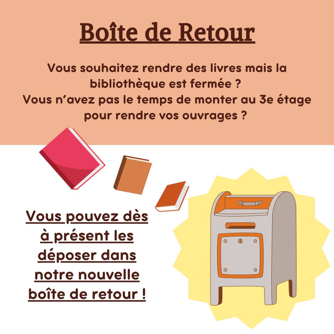Affiche information sur la boite de retour