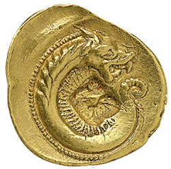 Pièce d’or celtique représentant un dragon, 130 à 15 av. J.-C, Culture Latène © Kunsthistorisches Museum, Wien