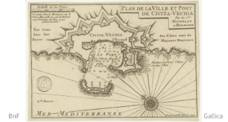 Michelot, Henri (1655-17..). Cartographe. Plan de la ville et port de Civita-Vechia / par les S[ieu]rs Michelot et Bremond ; gravé par P. Starck-man. 1727. source BnF Gallica