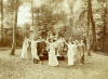 Greek Dance, Neuilly, 1906. A gathering of women including Natalie Barney, Liane de Pougy, Penelope Duncan, and Jeanne Delvair in Barney's garden  in Neuilly. [Image no. SIA2017-061364] © Smithsonian Institution